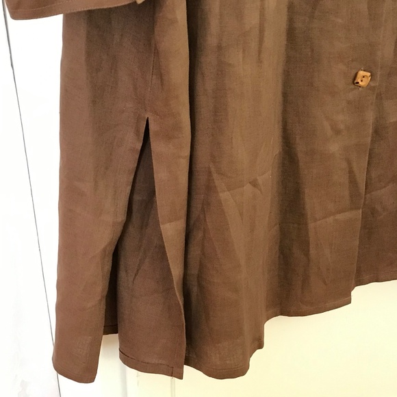 COLDWATER CREEK Linen Tunic Brown Long Sleeve Duster Jacket Women’s Plus Size 24 - Picture 6 of 16